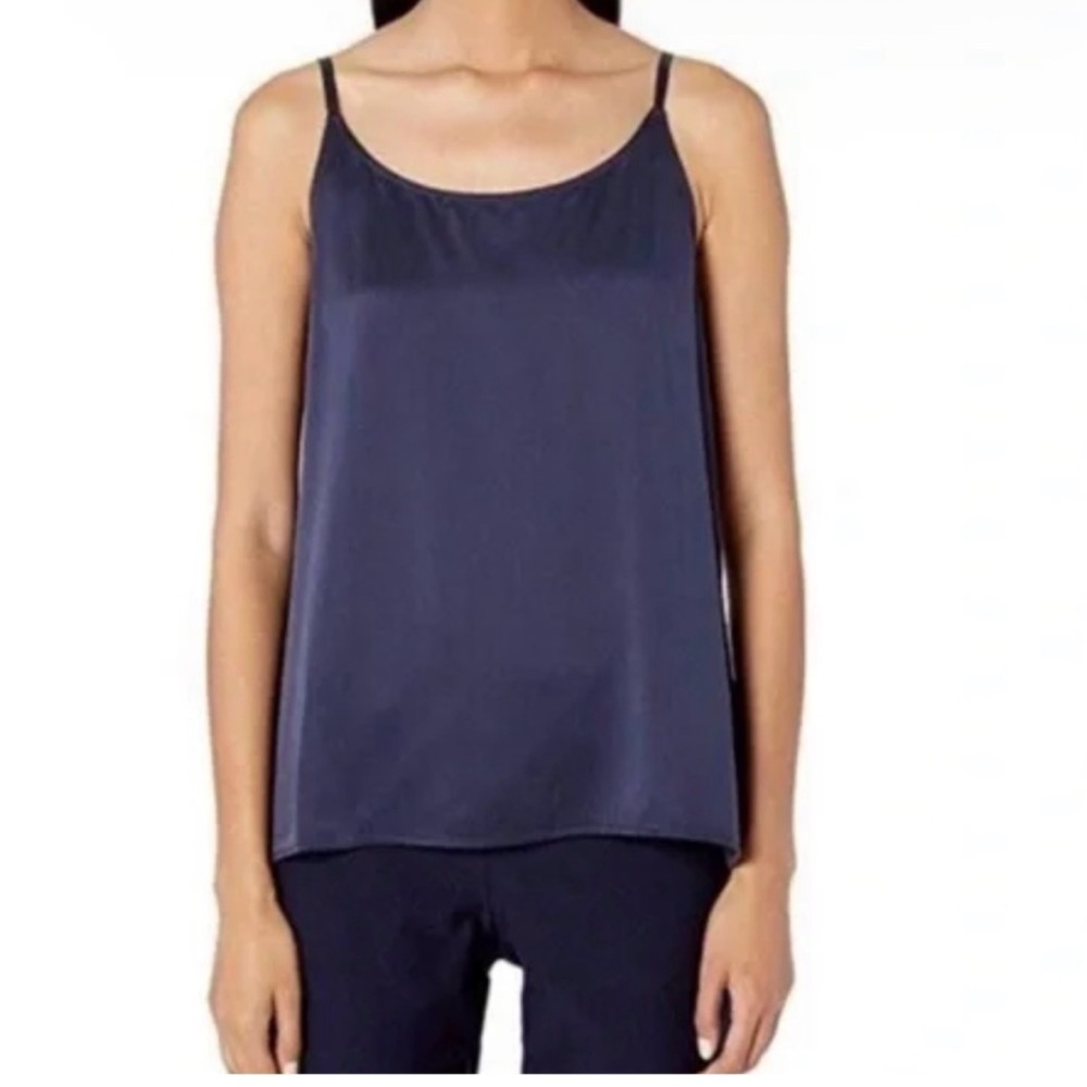 NWT_ EILEEN FISHER  Silk Charmeuse Cami In navy size M